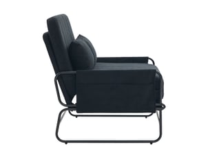 Canapé droit convertible PANGIVO W3056P497335 2 places Tissu noir avec coffre de rangement
