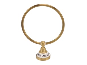 Anneau de serviette en laiton antique, porte-serviettes murale, bleu et blanc en