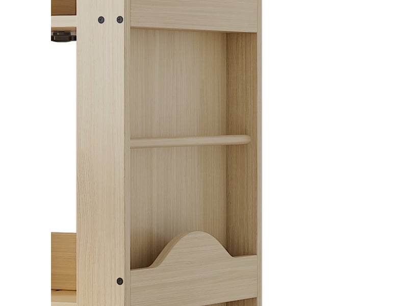 Bibliothèque tournante 360° 63x41x142 cm avec 4 étagères, gain de place, design arbre, rotation silencieuse, mdf, naturel  - Conforama E