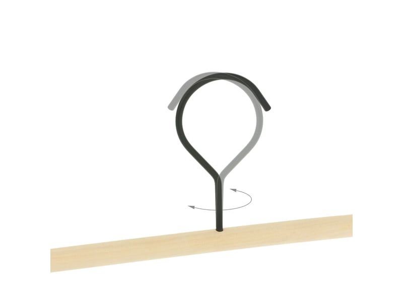 Lot de 10 cintres à pinces réglables mélange bois métal pratiques penderie 45 x 2 x 20 cm en bois noir 13_0010854  - Conforama E