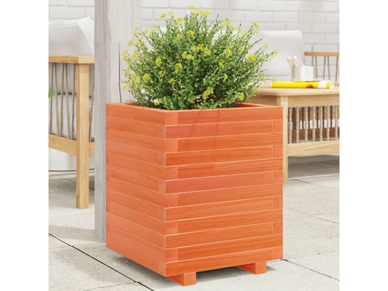  Jardinière - bac à fleurs  marron 40x40x49,5 cm bois de pin massif  - Conforama B