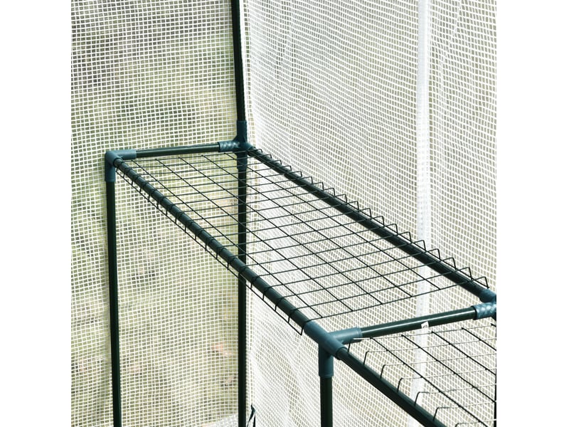  Serre de jardin 120x186x190 cm 4 niveaux métal blanche  - Conforama D