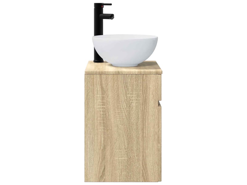 Meuble de lavabo mural, rangement salle de bain chêne sonoma 39x41x64.5 cm - Conforama C