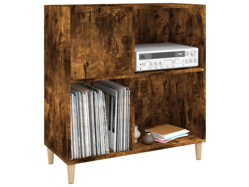  Armoire à disques, armoire de rangement chêne fumé 84,5x38x89 cm bois d'ingénierie shl3242  - Conforama D