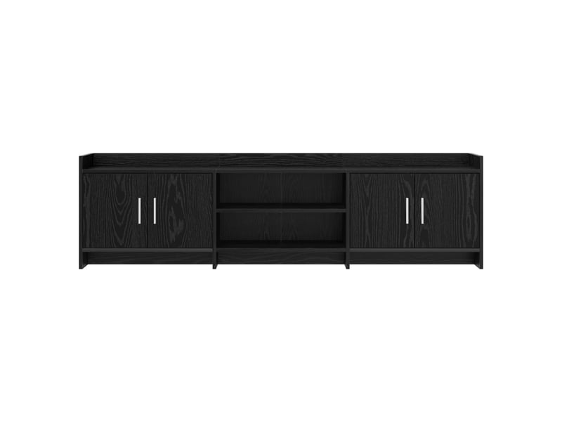 Meuble tv - banc tv - meuble de rangement 168 x 33 x 47 cm chêne noir bois d'ingénierie  - Conforama E