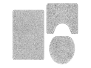 Ensemble de tapis de bain antidérapants 3 pc gris 50 x 80 cm pp cf64752