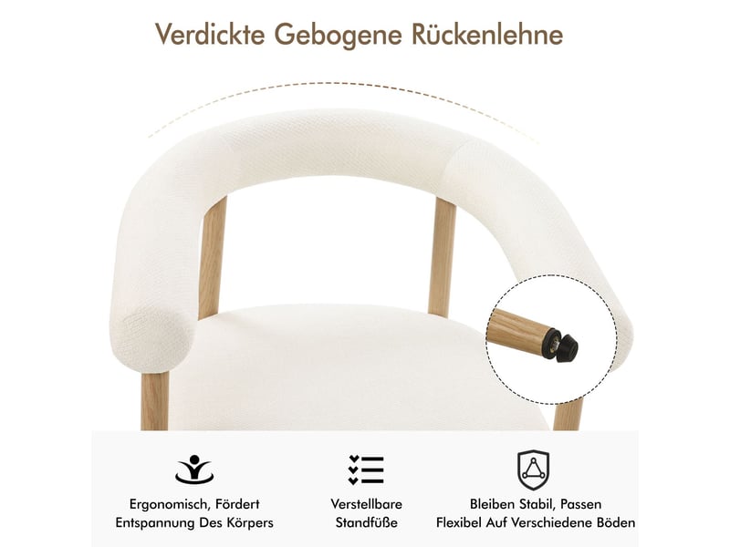  Chaise de salle à manger lot de 6 assise confortable structure métal stable design moderne grande famille  - Conforama E
