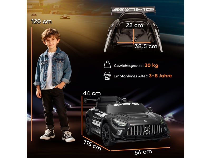  Voiture électrique pour enfants mercedes-amg 115x66x44 cm 12 v noire  - Conforama D