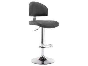 Tabouret de bar, chaise de bar gris similicuir