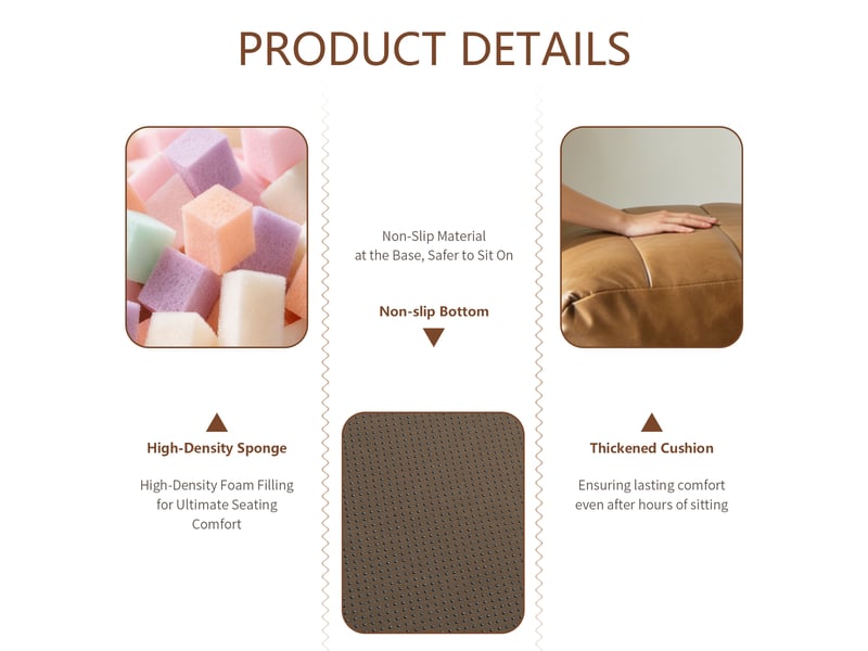  Fauteuil de relaxation,1 place avec repose-pieds,tissu flanelle,marron  - Conforama E