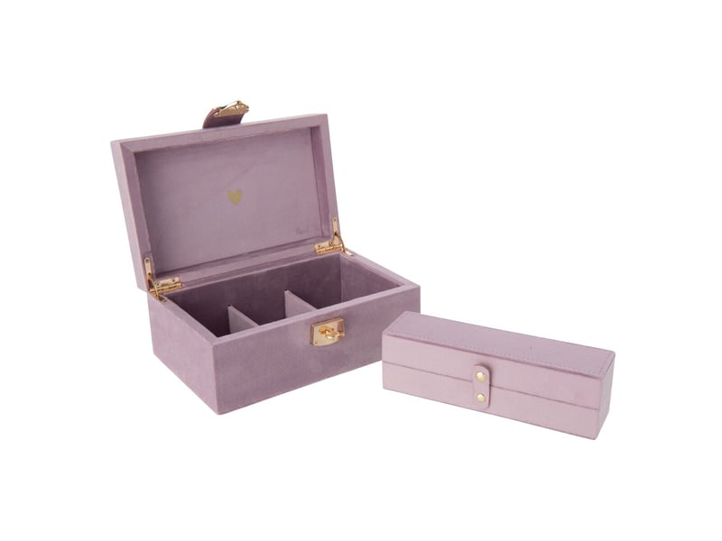  Boîte à bijoux à compartiments oto 21cm lilas  - Conforama C
