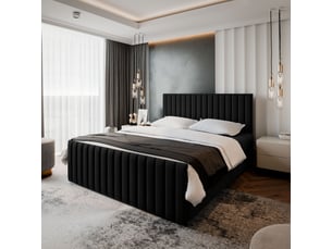 Lit avec rangement 180x200 cm <strong>MASSENO</strong> <strong></strong> coloris noir