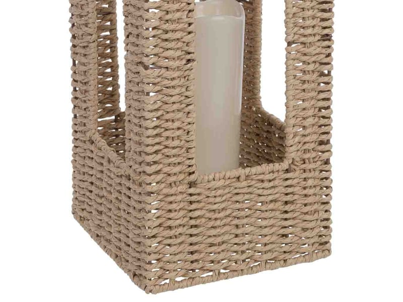 Lanterne en papier marron avec bougie led 19x19x60,562,5h cm - Conforama E