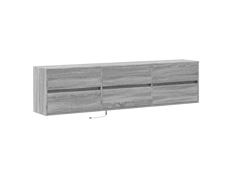 Meuble tv - banc tv - meuble de rangement mural avec led sonoma gris 180x31x45 cm - Conforama C