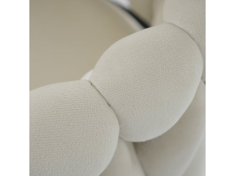 Lot de 6 chaises de salle à manger en velours, fauteuils pivotants avec 4 pieds de support en métal, beige - Conforama E