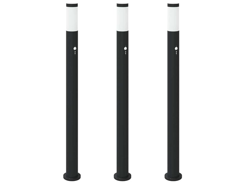 Lot de 3 borne lumineuse avec détecteur 110 cm acier inoxydable ip44 shl36865 - Conforama A