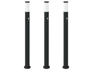 Lot de 3 borne lumineuse avec détecteur 110 cm acier inoxydable ip44 shl36865