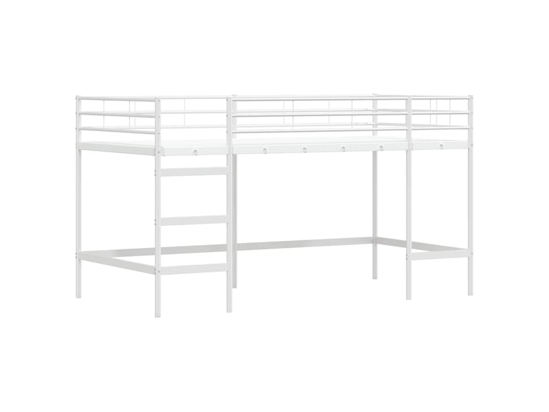  Lit mezzanine pour enfants - lit jeune uni blanc 90 x 200 cm acier  - Conforama D