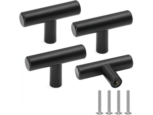 4 boutons de meuble, poignées de porte de placard en acier inoxydable noir, boutons de tiroir vintage avec vis pour la décoration de la maison