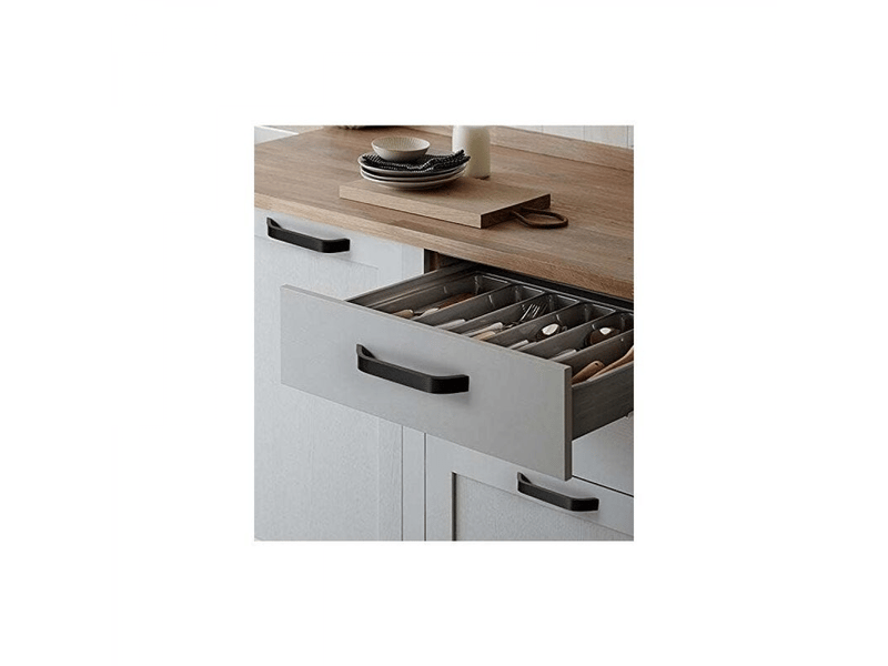  Lot de 10 poignées modernes pour meubles de 96 mm pour portes d'armoires avec vis noires  - Conforama C