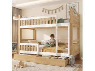 Lit superposé 2x90x200 cm MODENUIT coloris bicolore