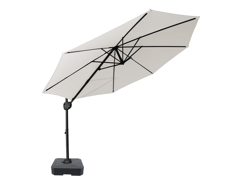  Axi solea parasol déporté rond avec pied de parasol, ø 300 cm, antracitebeige| parasol de jardin terrasse, toile anti-uv, indice upf 30+ | housse de protection inclus  - Conforama E