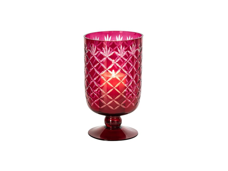  Photophore sur pied en verre vera 26cm rose  - Conforama B