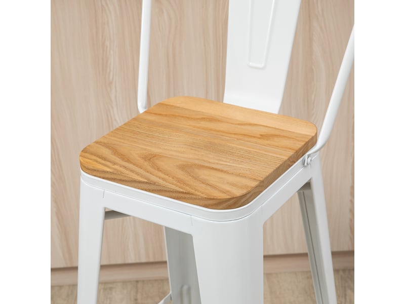  Lot de 4 tabourets de bar – style industriel – empilables  - Conforama E