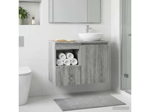 Armoire de salle de bain, meuble de rangement sonoma gris 30x44.5x50 cm