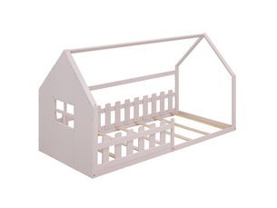 Lit cabane 90x200 cm BEAUNIV coloris rose