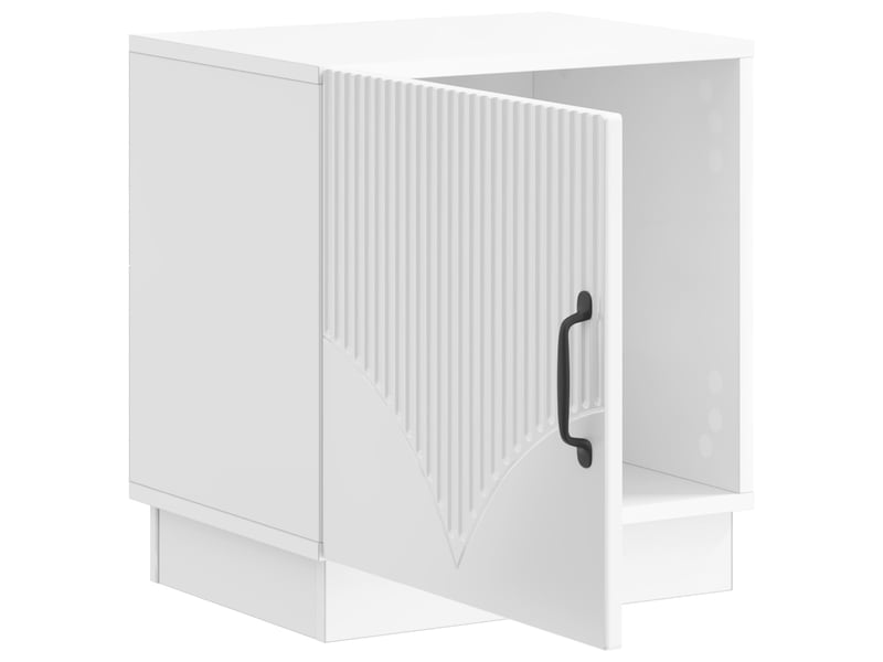  Table de chevet - cabinet de chevet - table de nuit 2 pc blanc brillant 43 x 34,5 x 47 cm  - Conforama E