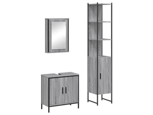 Ensemble de meubles de salle de bain 3 pcs sonoma gris cf63823