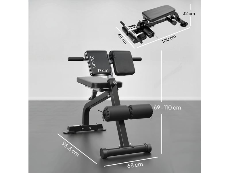  Banc de musculation réglable 96,6x68 cm métal noir  - Conforama E