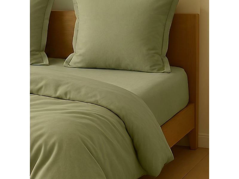  Drap housse 160x200 bonnet 35cm 100% coton verveine - vitalia VITALIA - Conforama B