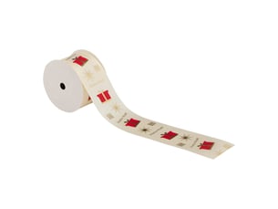 Ruban imprimé 50mm l.3 m polyester assorti
