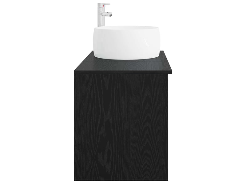 Ensemble de mobilier de salle de bain 2 pcs chêne noir shl386 - Conforama E