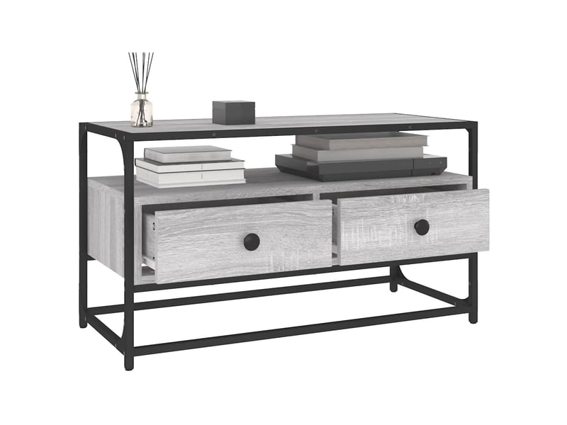  Meuble tv - banc tv - meuble de rangement sonoma gris 80x35x45 cm bois d'ingénierie  - Conforama D