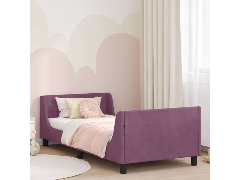  Cadre de lit pour enfants - lit jeune avec tête de lit pourpre 90 x 200 cm  - Conforama B