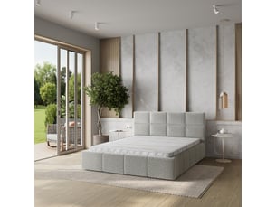 Lit coffre 180x200 cm <strong>MASSENO</strong> <strong></strong> coloris gris