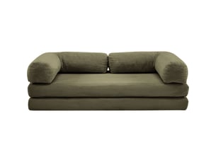 Canapé droit convertible <strong>HOMIFAB</strong> <strong>Buddy</strong> 3 places Velours vert