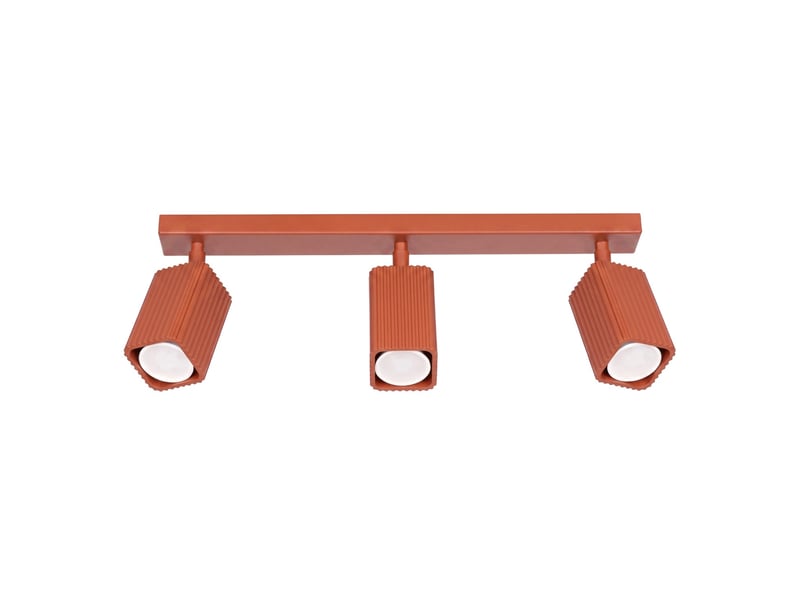  Plafonnier rayo 3l ocre rouge aluminium moderne 16.5x45x6cm SL.3193 - Conforama A