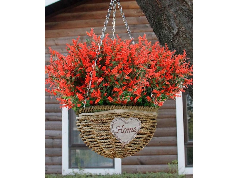 Fleurs extérieures résistantes aux uv 8 bundles plantes extérieures résistantes aux uv en plastique résistant aux uv pour intérieur ou extérieur décoration de maison ou de bureau(orange) - Conforama D