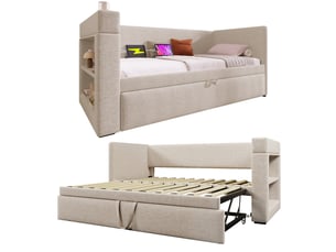 Lit gigogne 90x190 cm <strong>DZMDIP</strong>  <strong></strong> coloris beige