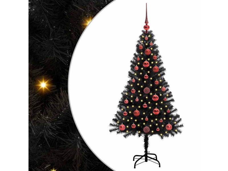  Sapin de noël, arbre de noël noir 120 cm pvc cf61544  - Conforama A