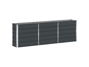 Bac à fleurs, jardinière anthracite 240 x 40 x 75 cm acier