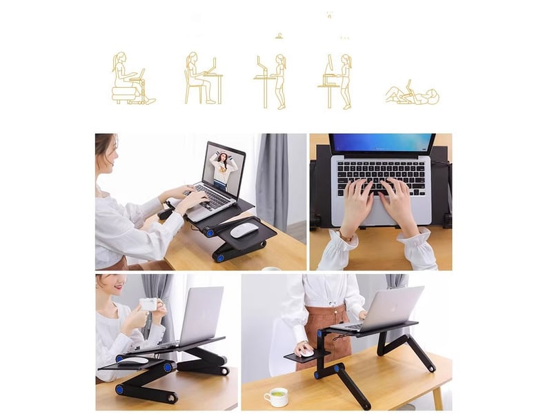 Table d'ordinateur portable réglable ventilation hauteurinclinaison ajustables - Conforama D