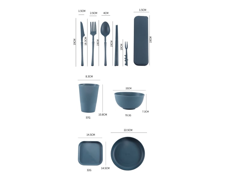  Ensembles de vaisselle incassables de 44 pièces pour 4 personnes mélange de couleurs  - Conforama B