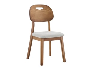 Chaises de salle à manger en bois modernes – set de 2 – dossier ovale – poignée – assises rembourrées – sans table