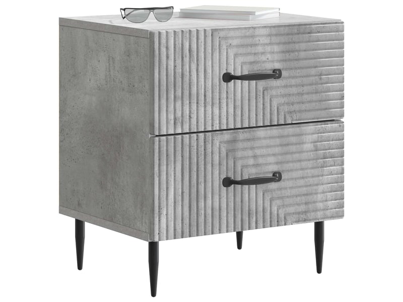 Table de chevet 2 pièces gris béton 43 x 34,5 x 47,5 cm  - Conforama A