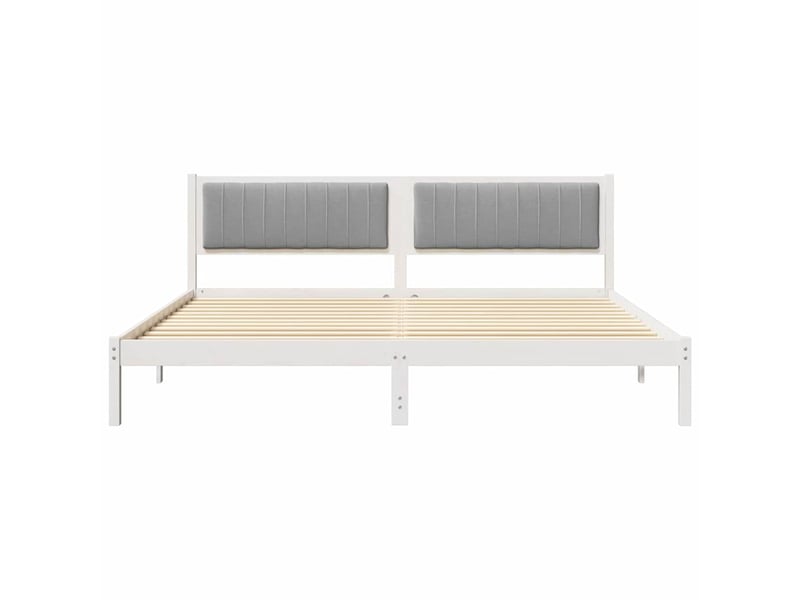  Lit double- lit adulte -  cadre de lit gris clair 200 x 200 cm pin massif  - Conforama D